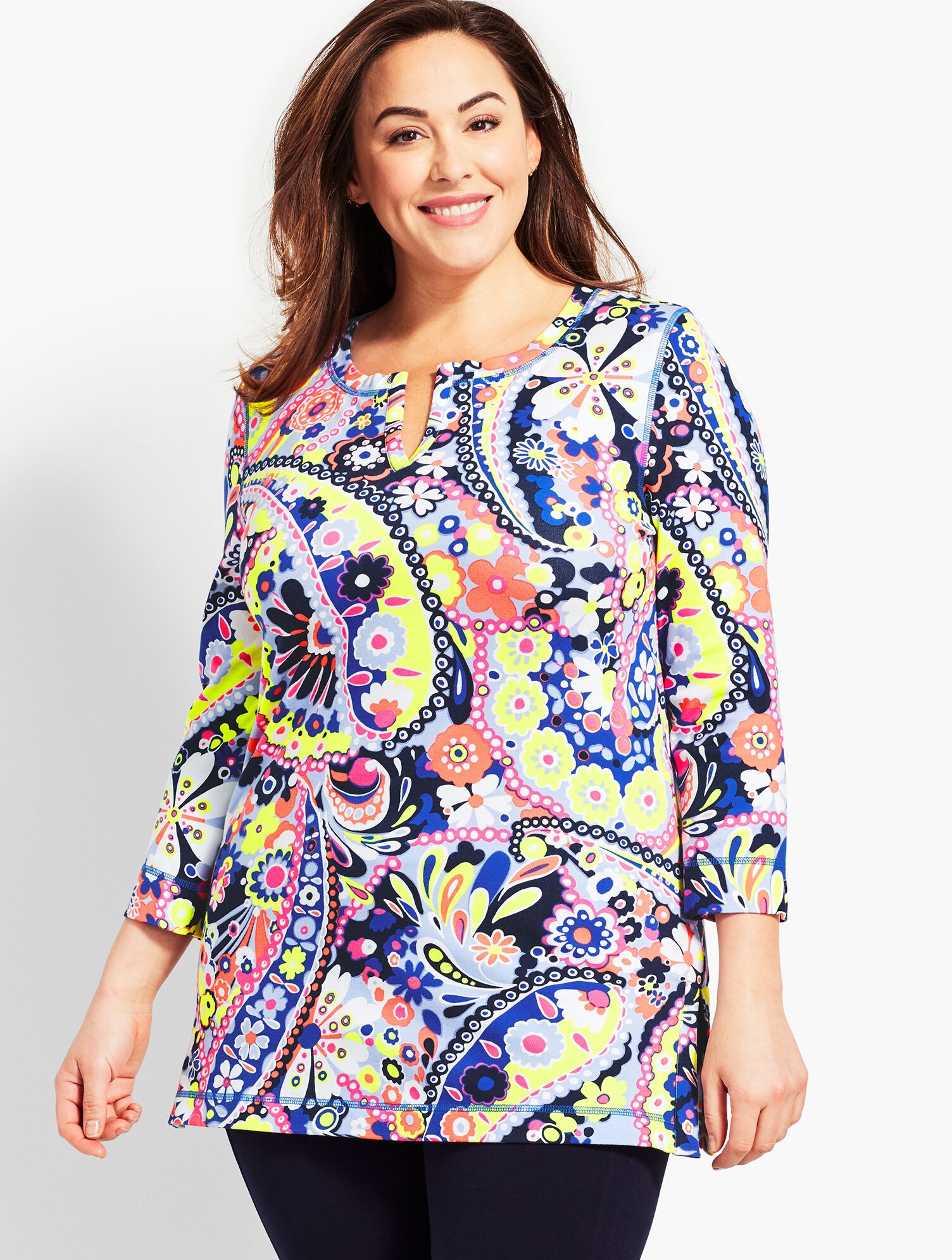 UPF 50 Daisy Print Pique Tunic