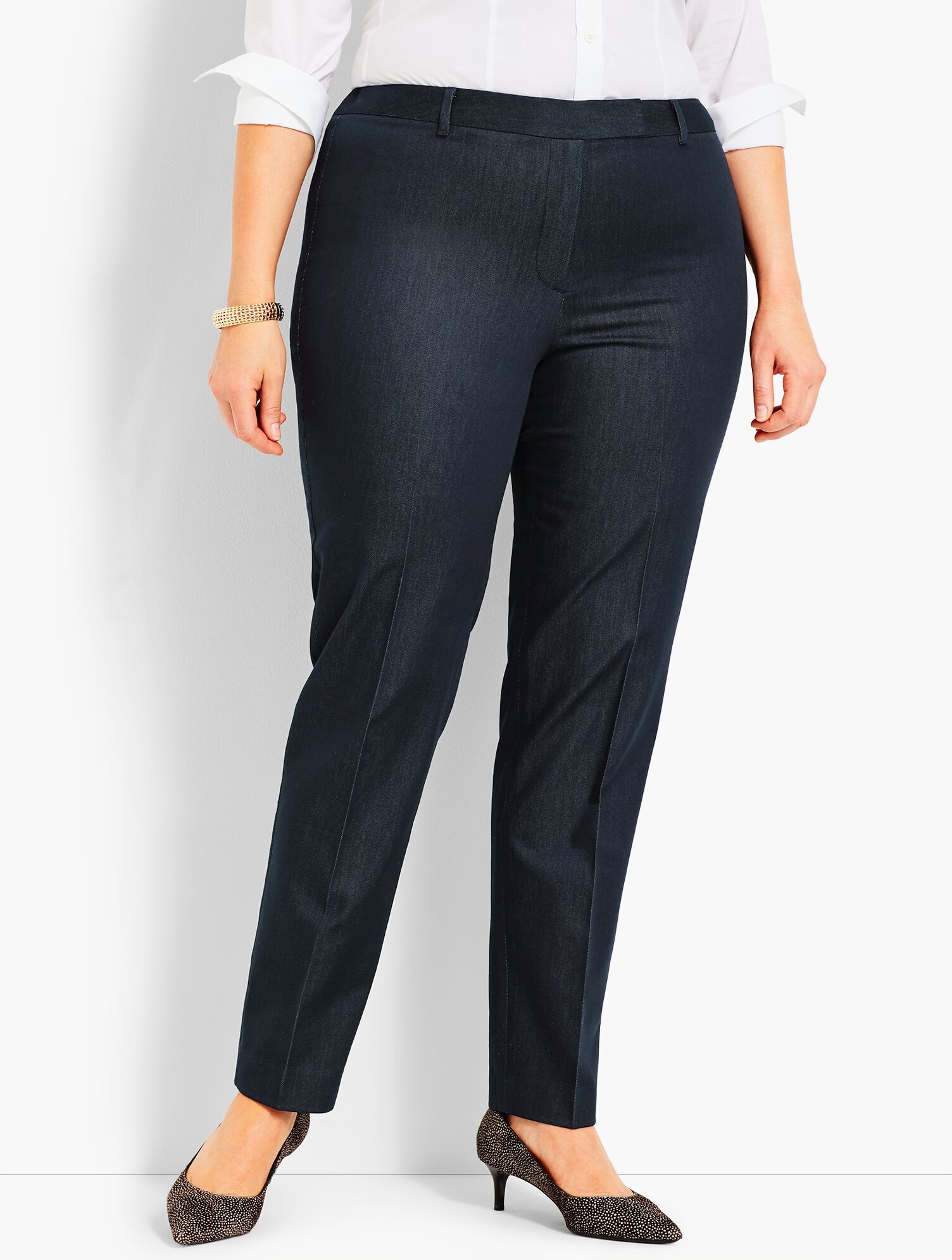 Bi-Stretch High-Waist Straight-Leg Pant - Polished Denim