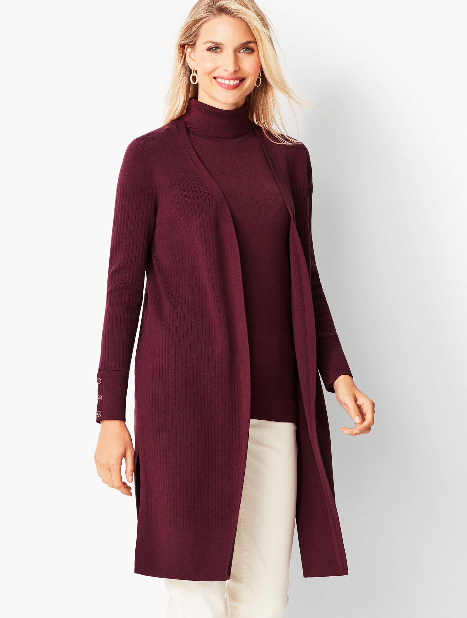 Long Open-Front Cardigan