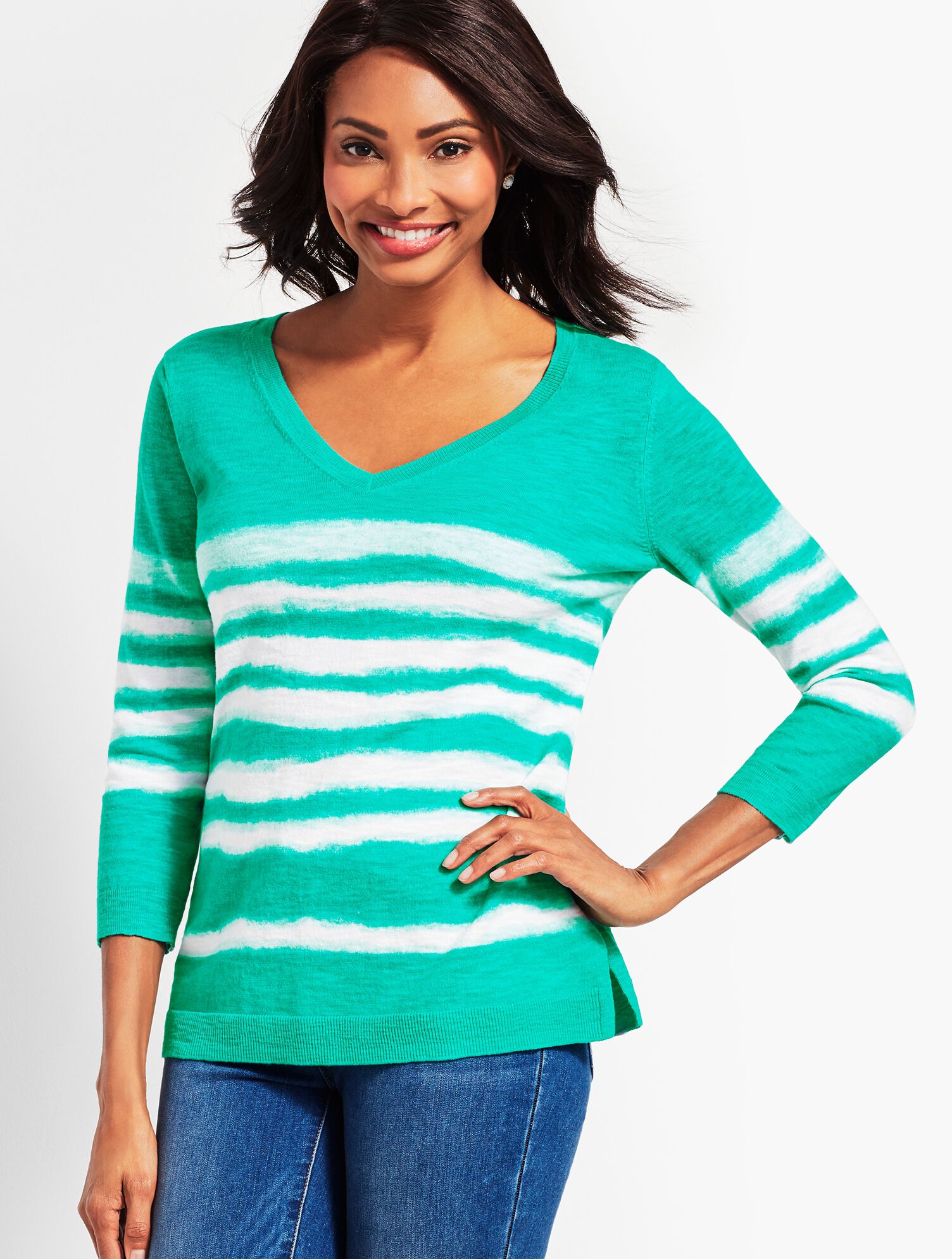 Tie-Dye V-Neck Sweater