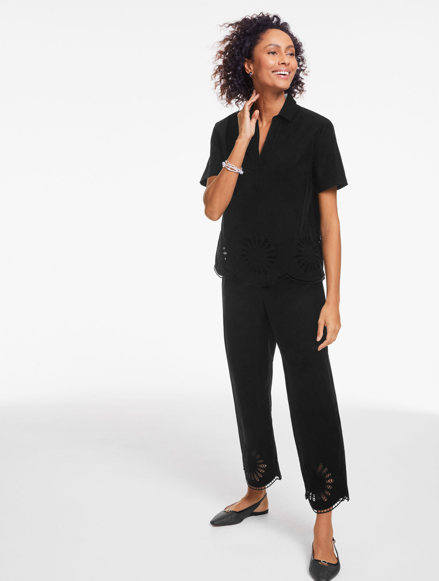 Eyelet Poplin Top