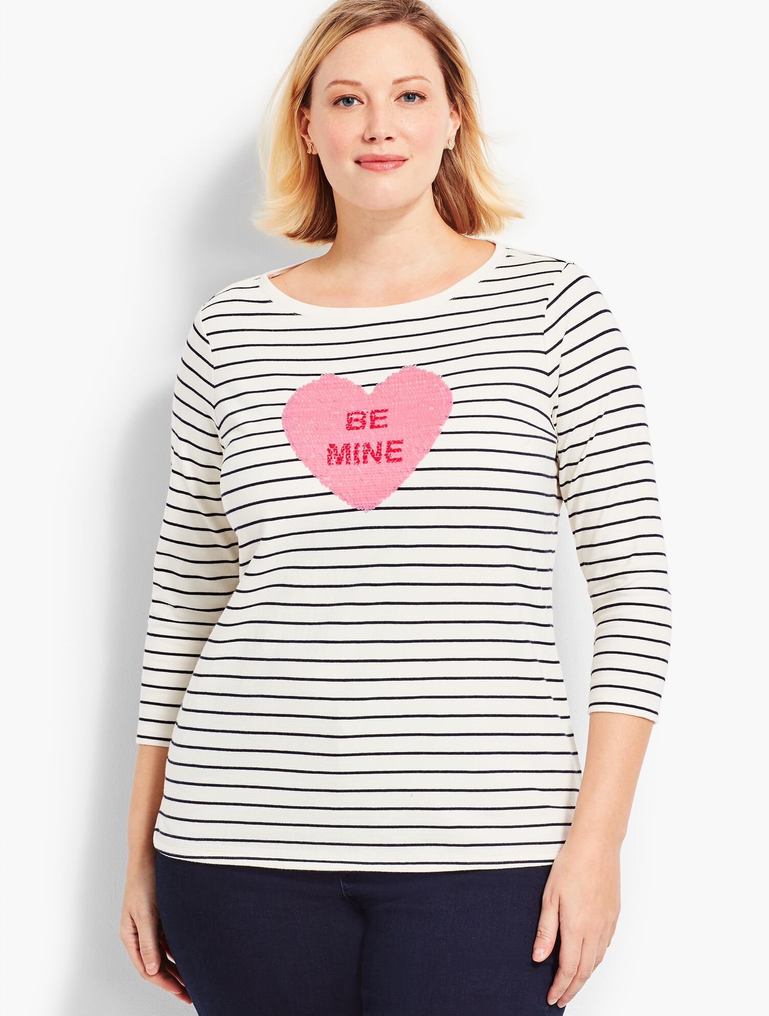 Stripe "Be Mine" Heart Tee