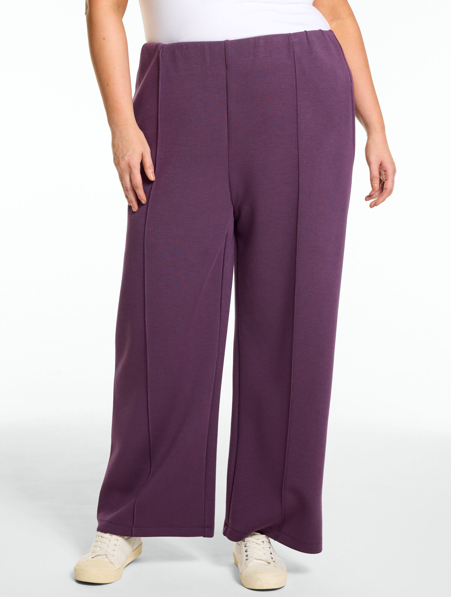 AirKnit Stretch Ribbed High Waist Wide Leg Pants