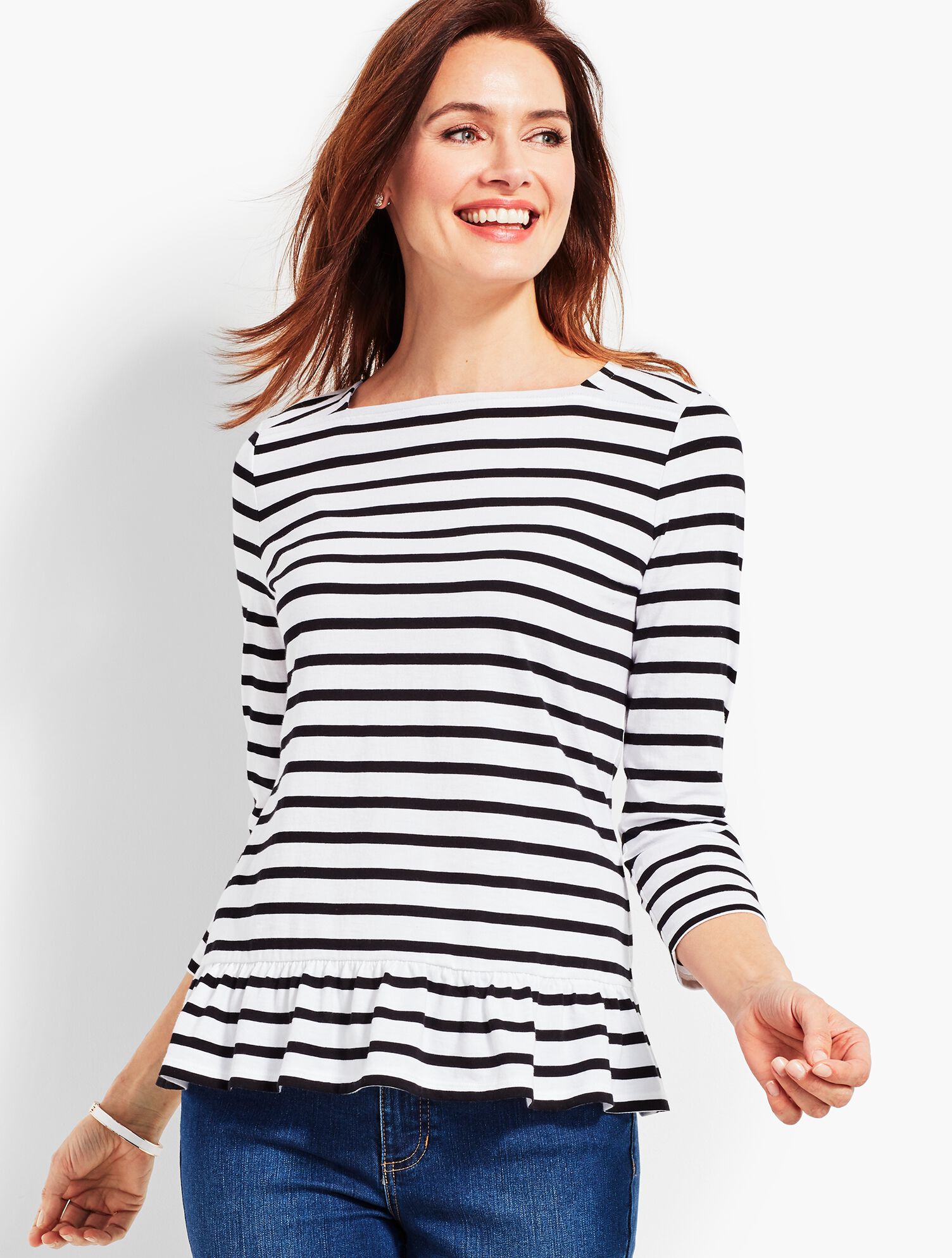 Laurel Stripe Peplum Tee
