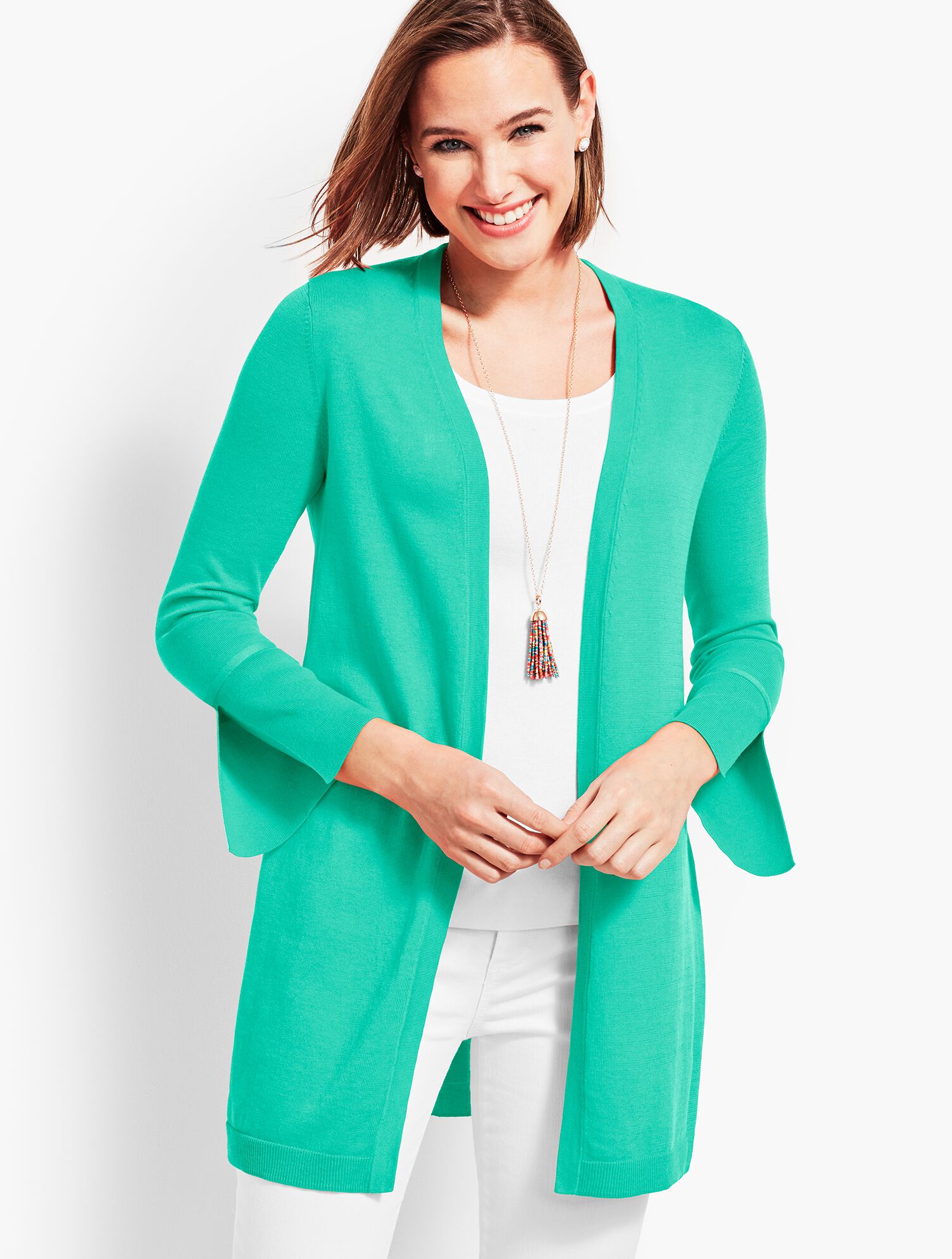 Long Tie-Cuff Cardigan